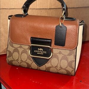 Coach Tan and Brown Signature Satchel